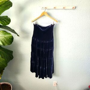 IDEOLOGY Gipsy silk blend Velvet layered raw hem midi skirt
